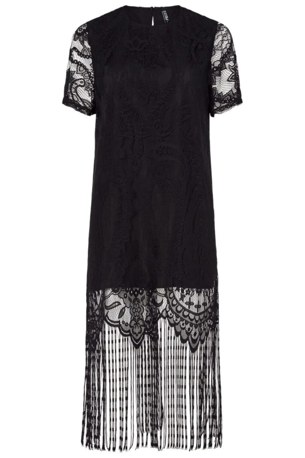 Best Pieces Pcmary Ss Short Fringe Dress 4944876 Black