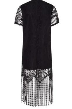 Best Pieces Pcmary Ss Short Fringe Dress 4944876 Black