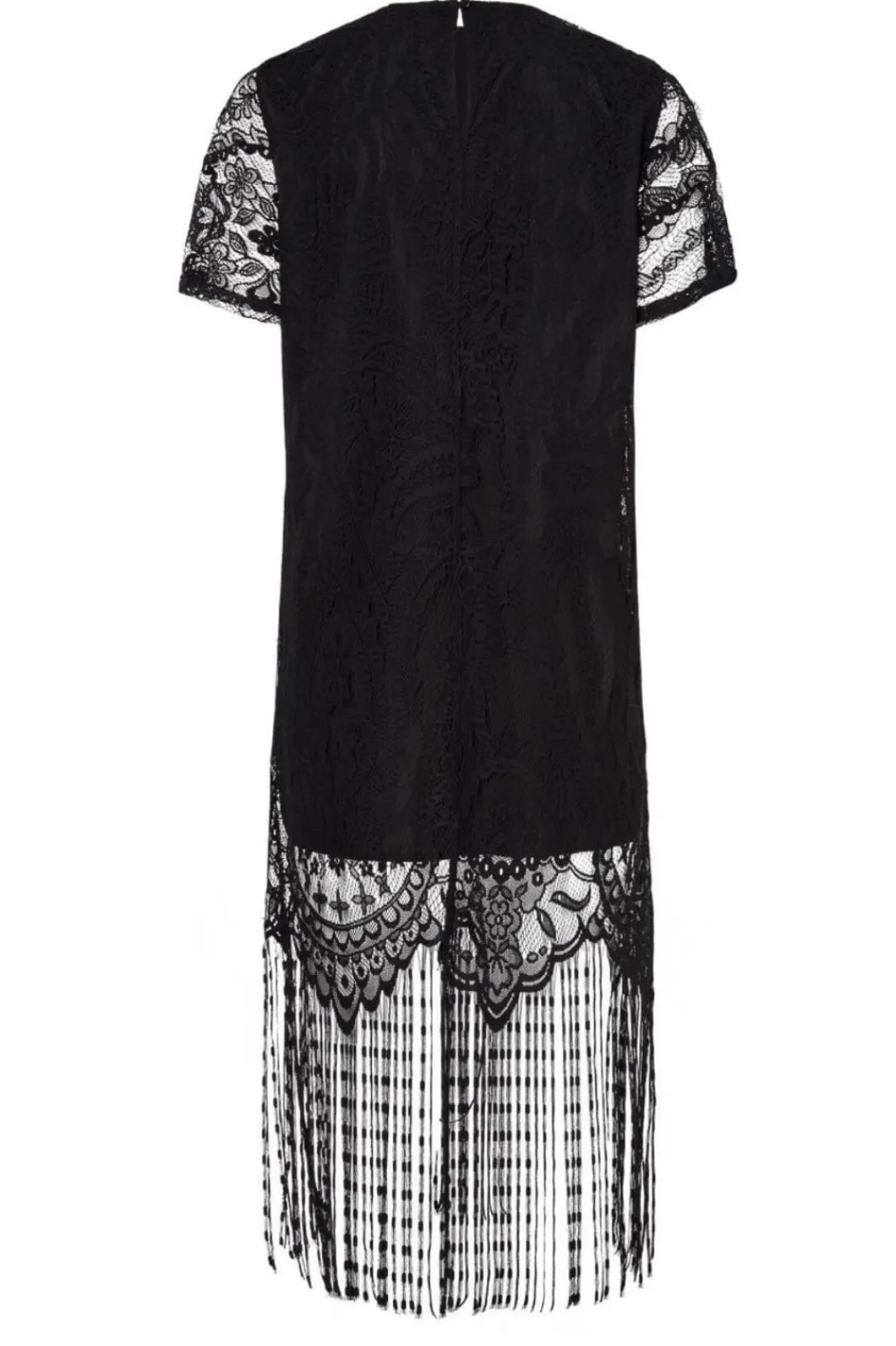 Best Pieces Pcmary Ss Short Fringe Dress 4944876 Black