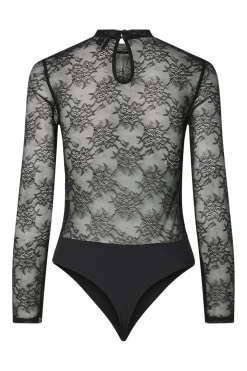 Sale Pieces Pcmilly Ls Lace Bodystocking 4803127 Black
