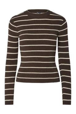 Discount Pieces Pcmira New Ls O-Neck Knit 4803164 Hot Fudge Birch Narrow