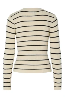 Clearance Pieces Pcmira New Ls O-Neck Knit 4803154 Birch Black Narrow