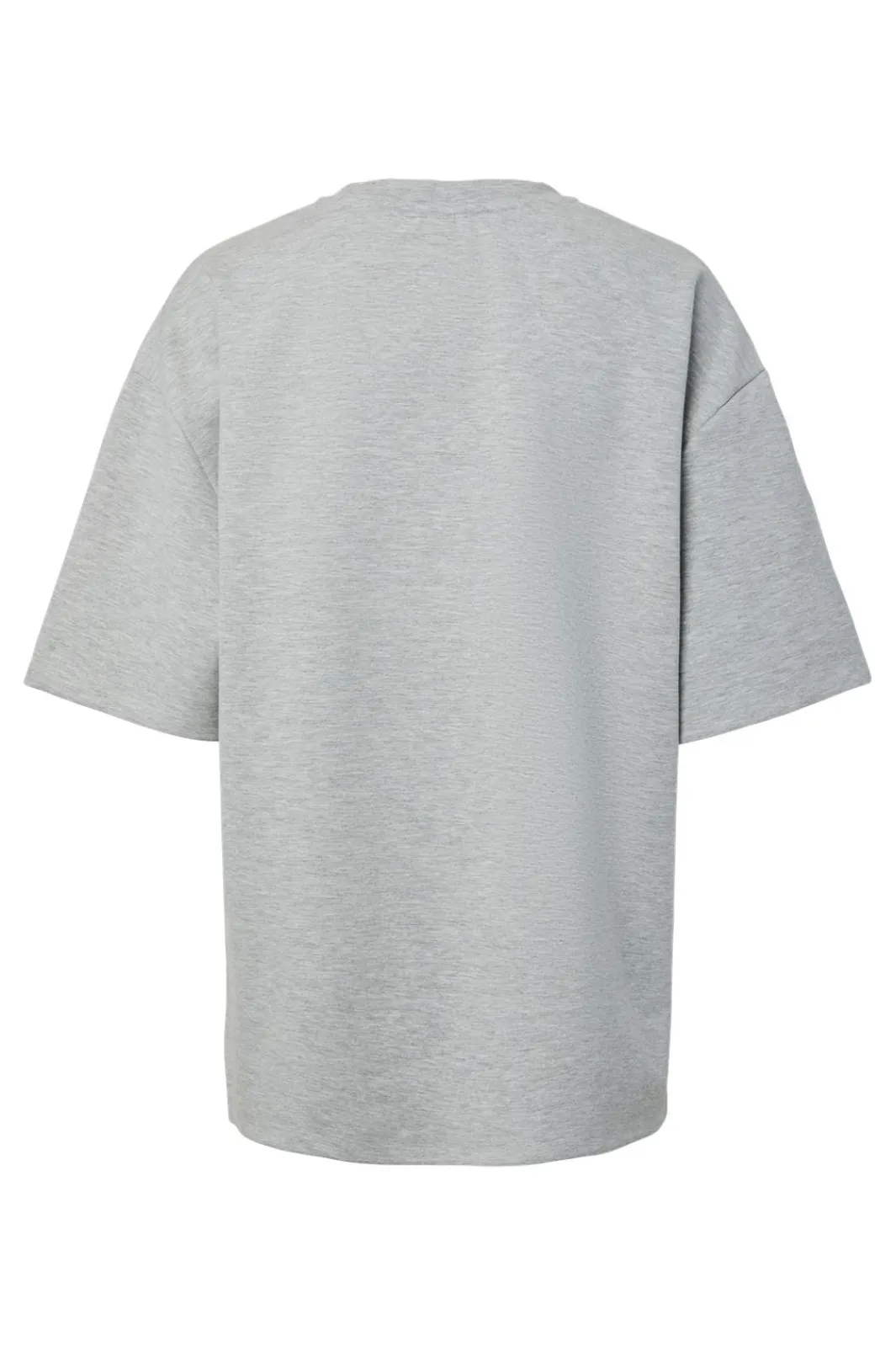 Online Pieces Pcmuna Ss Oversize Detail Tee 4993133 Medium Grey Melange Rhinestone