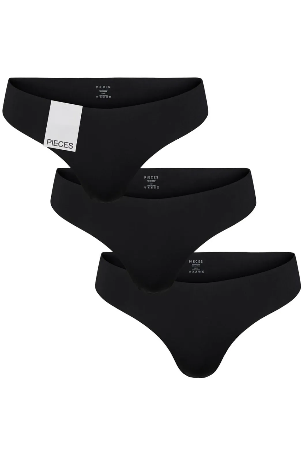 New Pieces Pcnamee Thong 3-Pack 4297736 Black 3