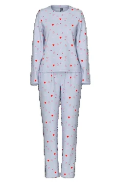 Hot Pieces Pcnaya Xmas Ls Nightwear Set 4829536 Baby Lavender Coffee Heart