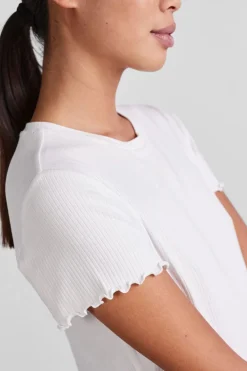 Sale Pieces Pcnicca Ss O-Neck Top Bright White