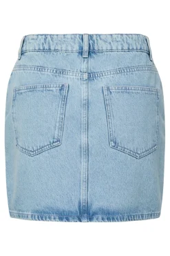 New Pieces Pcnoel Short Denim Skirt Pp 4936544 Light Blue Denim Rhine Stones
