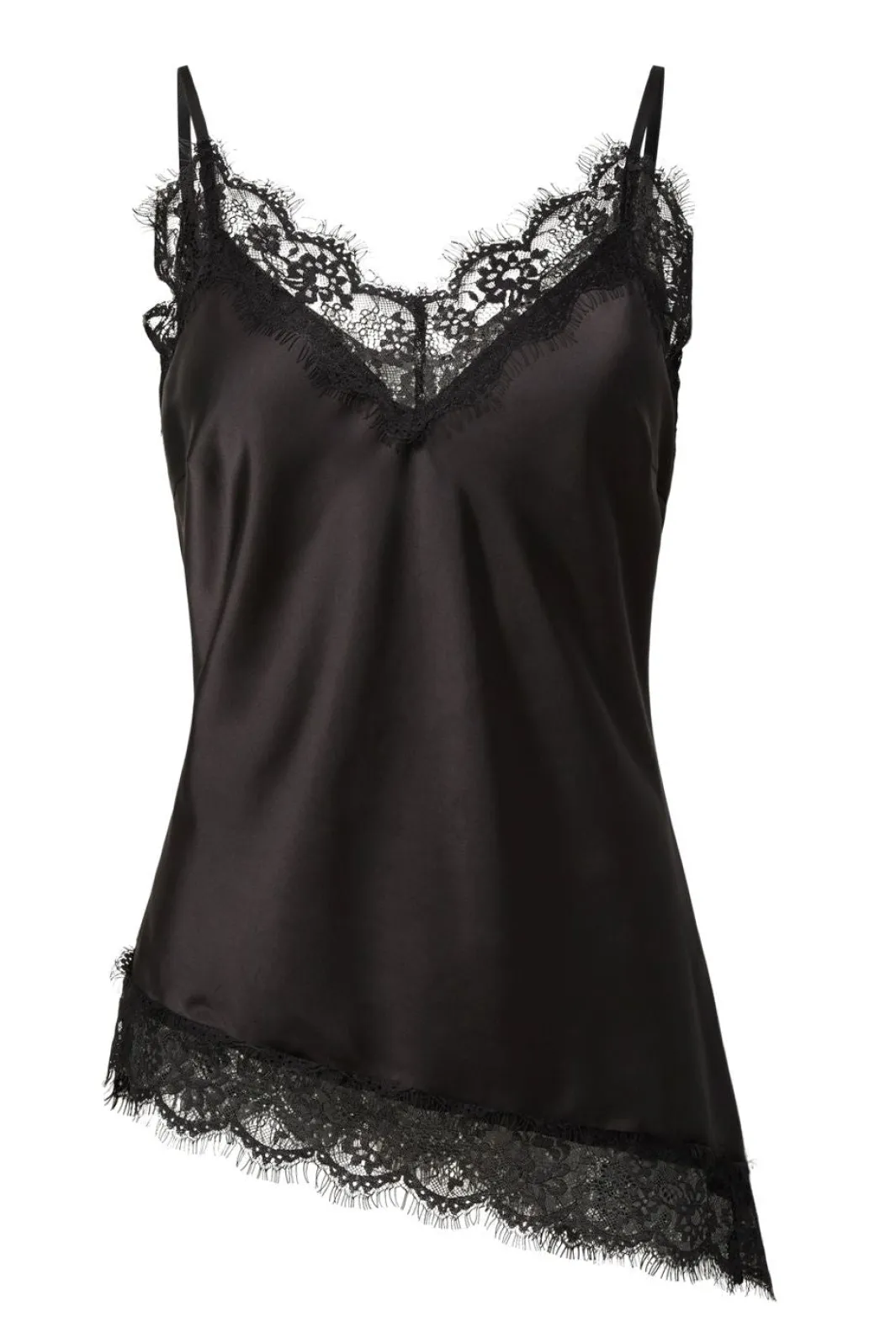 Online Pieces Pcnomi Strap Satin Lace Top 5072977 Black