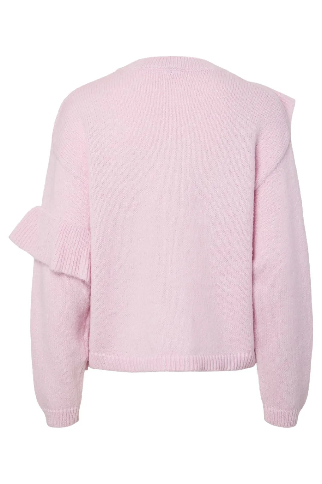 Outlet Pieces Pcnor Ls O-Neck Knit Frill Pullover 4993337 Pink Tulle