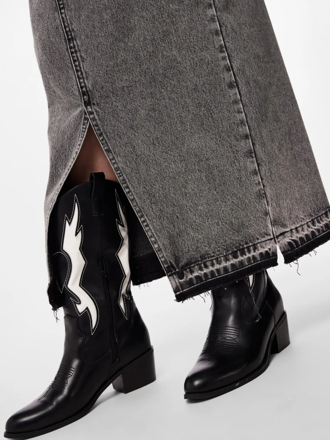 Pieces Pcnora Ankle Skirt 4499395 Grey Denim