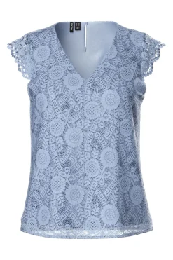 Sale Pieces Pcolline Sl Lace V-Neck Top 17154614 4737201