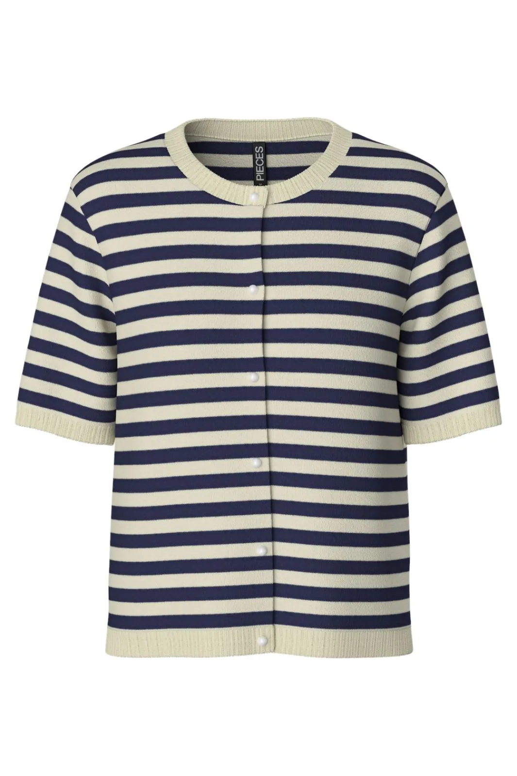 Best Pieces Pcorina Ss Stripe Knit Cardi Pwp 4870440 Maritime Blue Birch