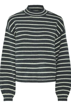 Discount Pieces Pcpenna Ls High Neck Knit 4633595 Ombre Blue Whitecap Gray