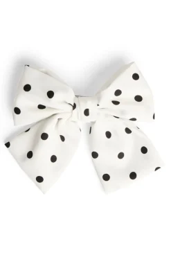 New Pieces Pcpernille Dots Bow Hairclip 5036072 Bright White Black Dots