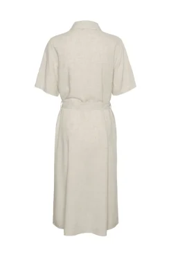 Clearance Pieces Pcpia 2/4 Midi Shirt Dress 4764559 Birch Melange