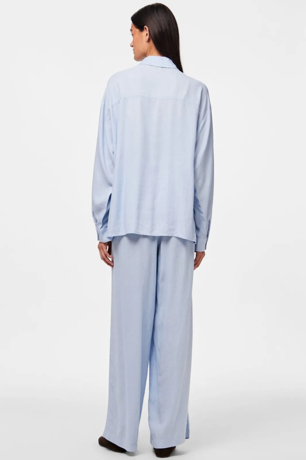 Best Pieces Pcpia Ls Loose Shirt 4648858 Cashmere Blue