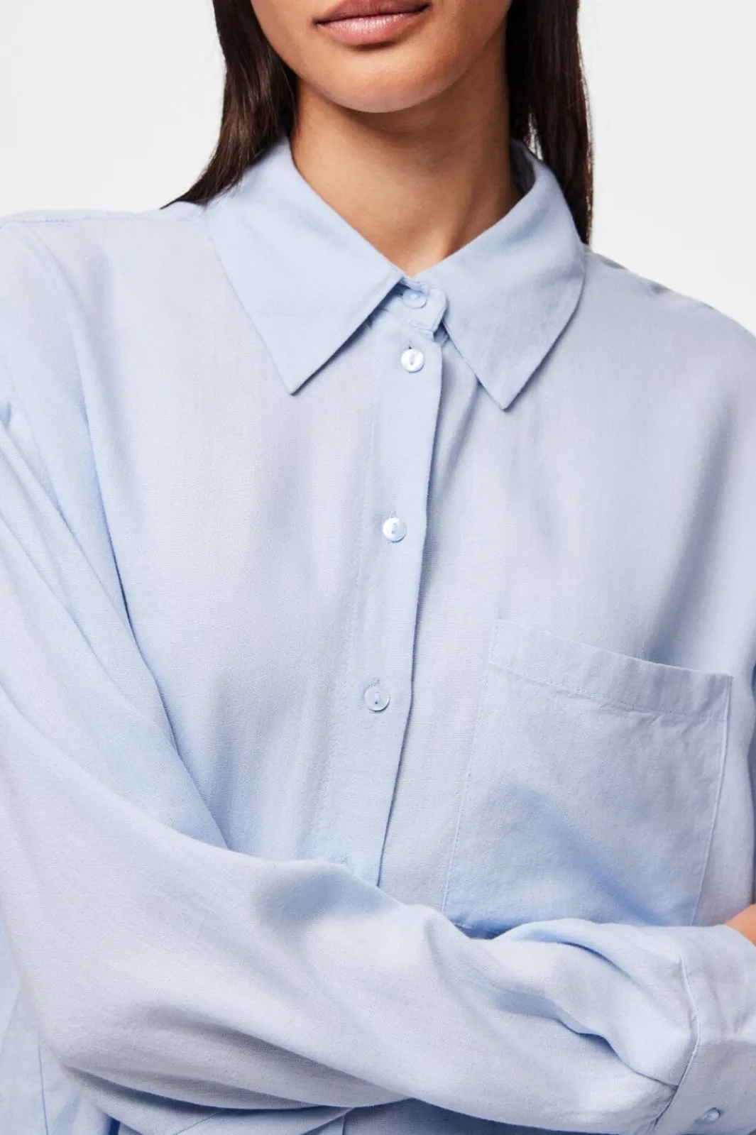 Best Pieces Pcpia Ls Loose Shirt 4648858 Cashmere Blue