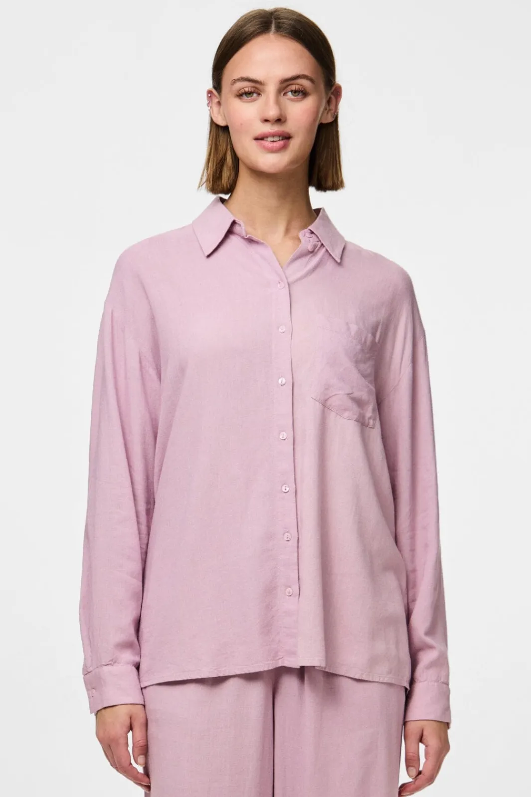 Clearance Pieces Pcpia Ls Loose Shirt 4648859 Dawn Pink