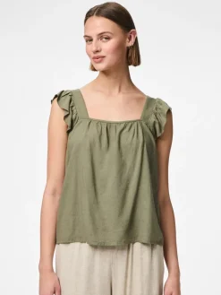 Outlet Pieces Pcpia Sl Top 4649002 Deep Lichen Green