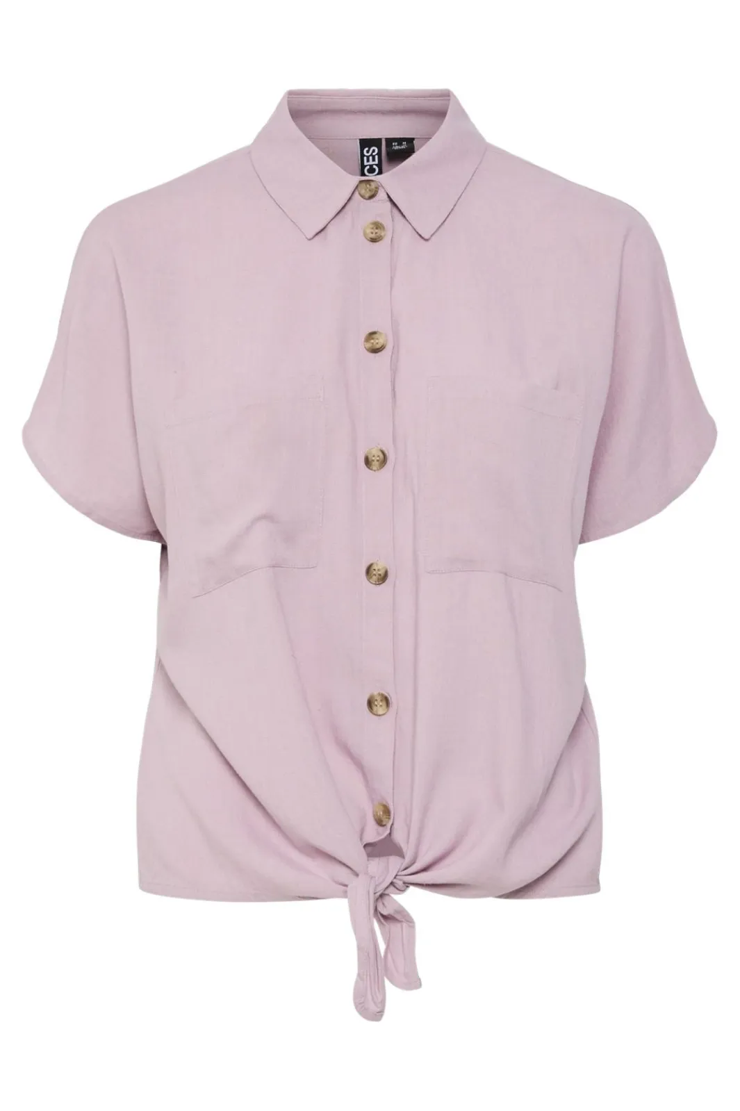 Clearance Pieces Pcpia Ss Tie Shirt 4648819 Dawn Pink