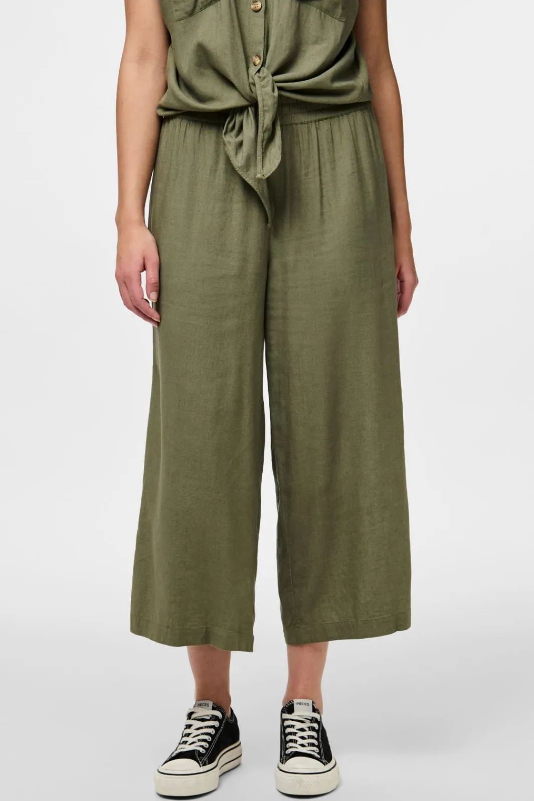 New Pieces Pcpia Wide Culotte 4670233 Deep Lichen Green