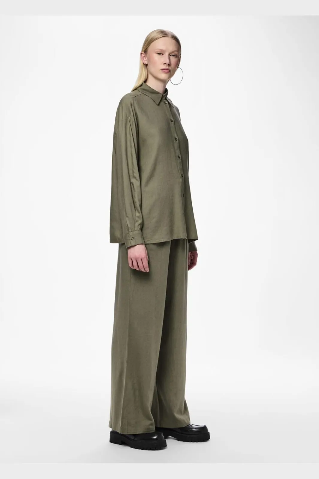 Hot Pieces Pcpia Wide Pants 4476660 Deep Lichen Green