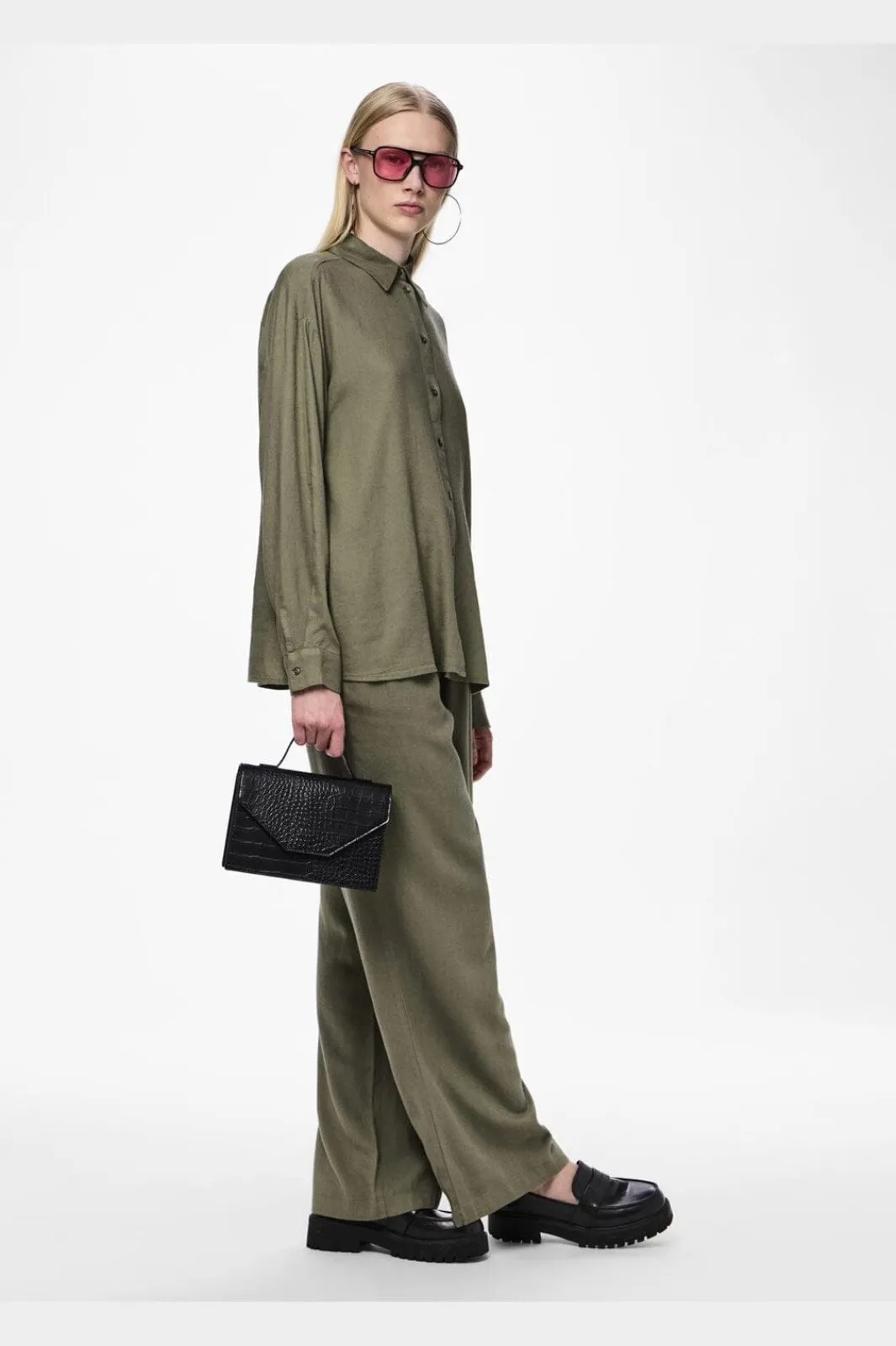 Hot Pieces Pcpia Wide Pants 4476660 Deep Lichen Green