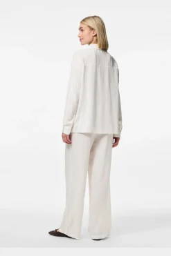 Sale Pieces Pcpia Wide Pants 4648875 Bright White