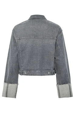 Clearance Pieces Pcpil Fold Up Denim Jacket 4649908 Grey Denim