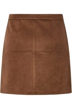 New Pieces Pcrakel Brushed Mini Skirt 4871489 Downtown Brown
