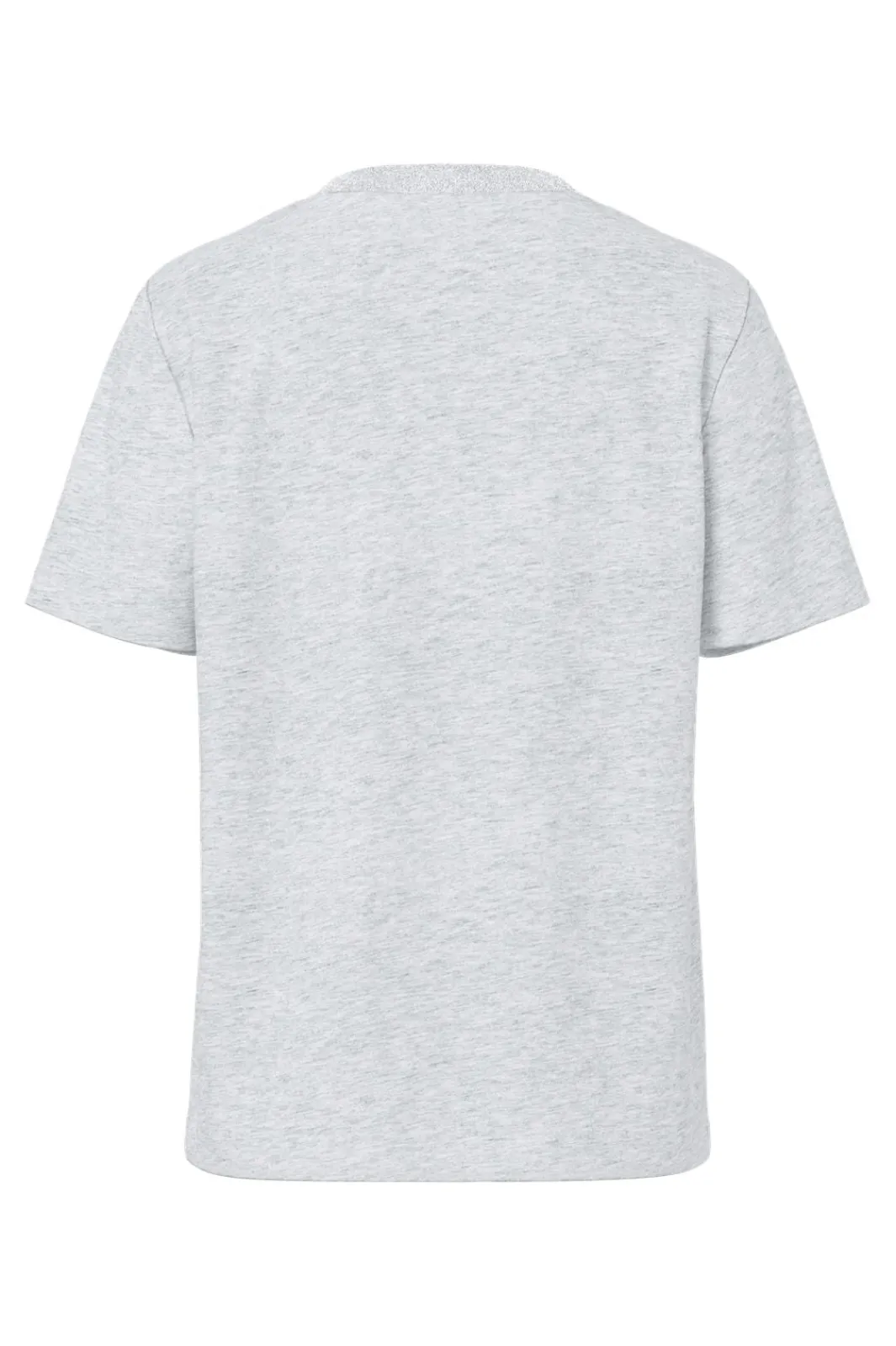 Sale Pieces Pcria Ss Lurex Neck Tee 4991581 Light Grey Melange Lurex Rib