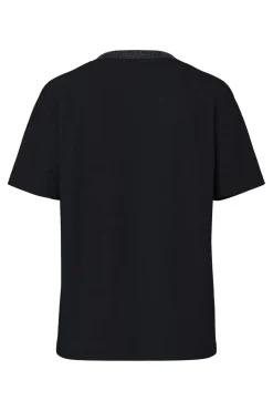 Sale Pieces Pcria Ss Lurex Neck Tee 4991578 Black Lurex Rib