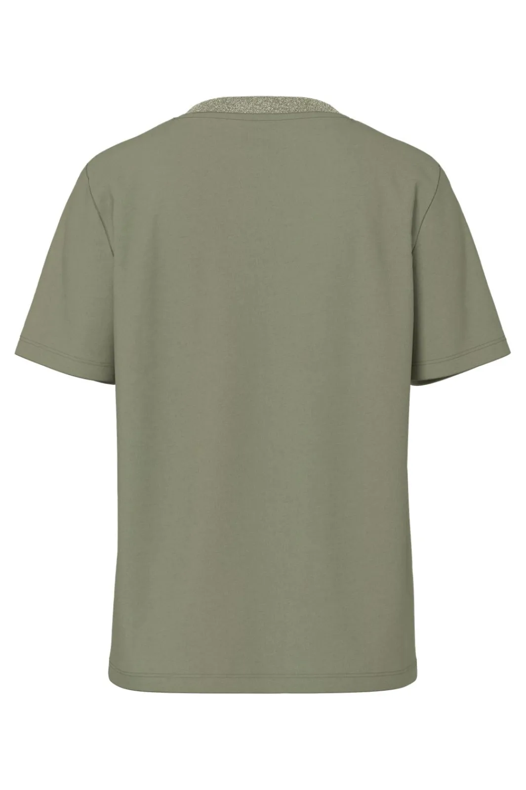 Sale Pieces Pcria Ss Lurex Neck Tee 4991579 Deep Lichen Green Lurex Rib
