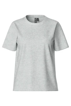 Hot Pieces Pcria Ss Solid Tee 4287784 Light Grey Melange