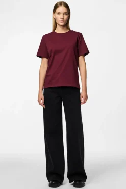Sale Pieces Pcria Ss Solid Tee 4551302 Tawny Port