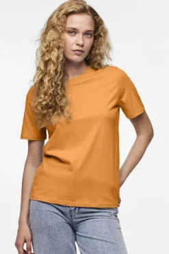 Outlet Pieces Pcria Ss Solid Tee 4386929 Tangerine