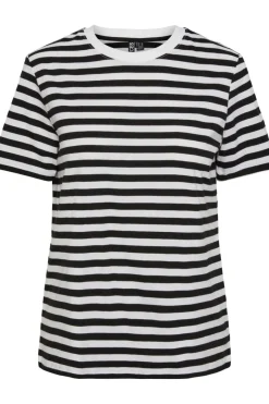 Online Pieces Pcria Ss Tee Stripes 4400578 Black Bright White