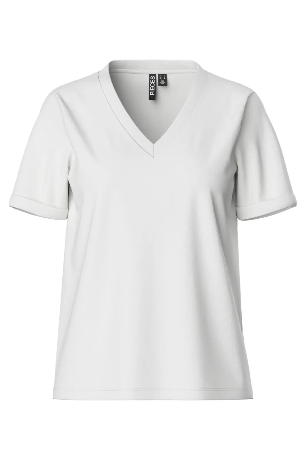Discount Pieces Pcria Ss V-Neck Solid Tee 3783301 Bright White