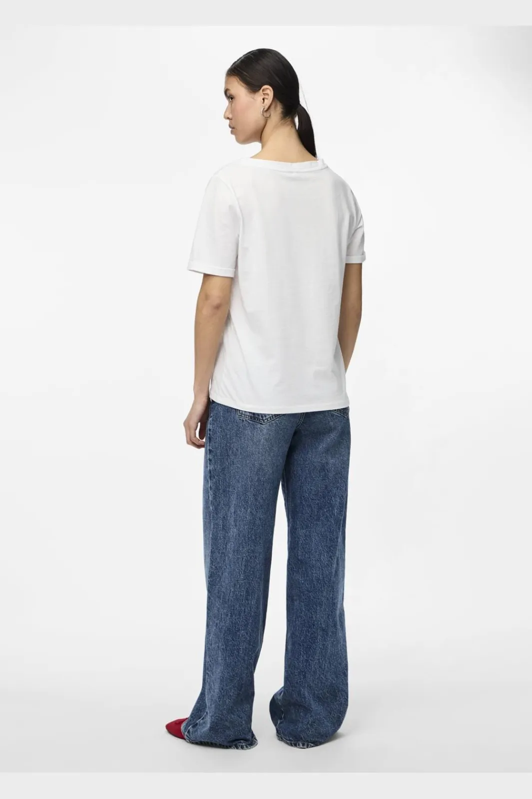 Discount Pieces Pcria Ss V-Neck Solid Tee 3783301 Bright White