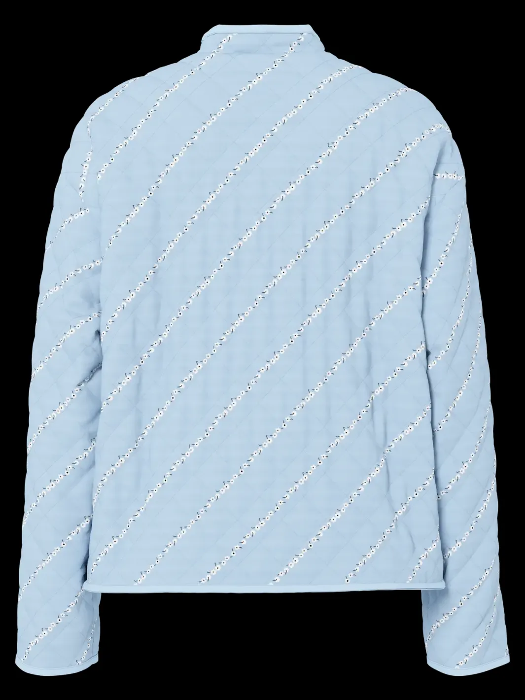 Hot Pieces Pcrikke Quilted Jacket 4928323 Cashmere Blue Cloud Dancer & Black Flower