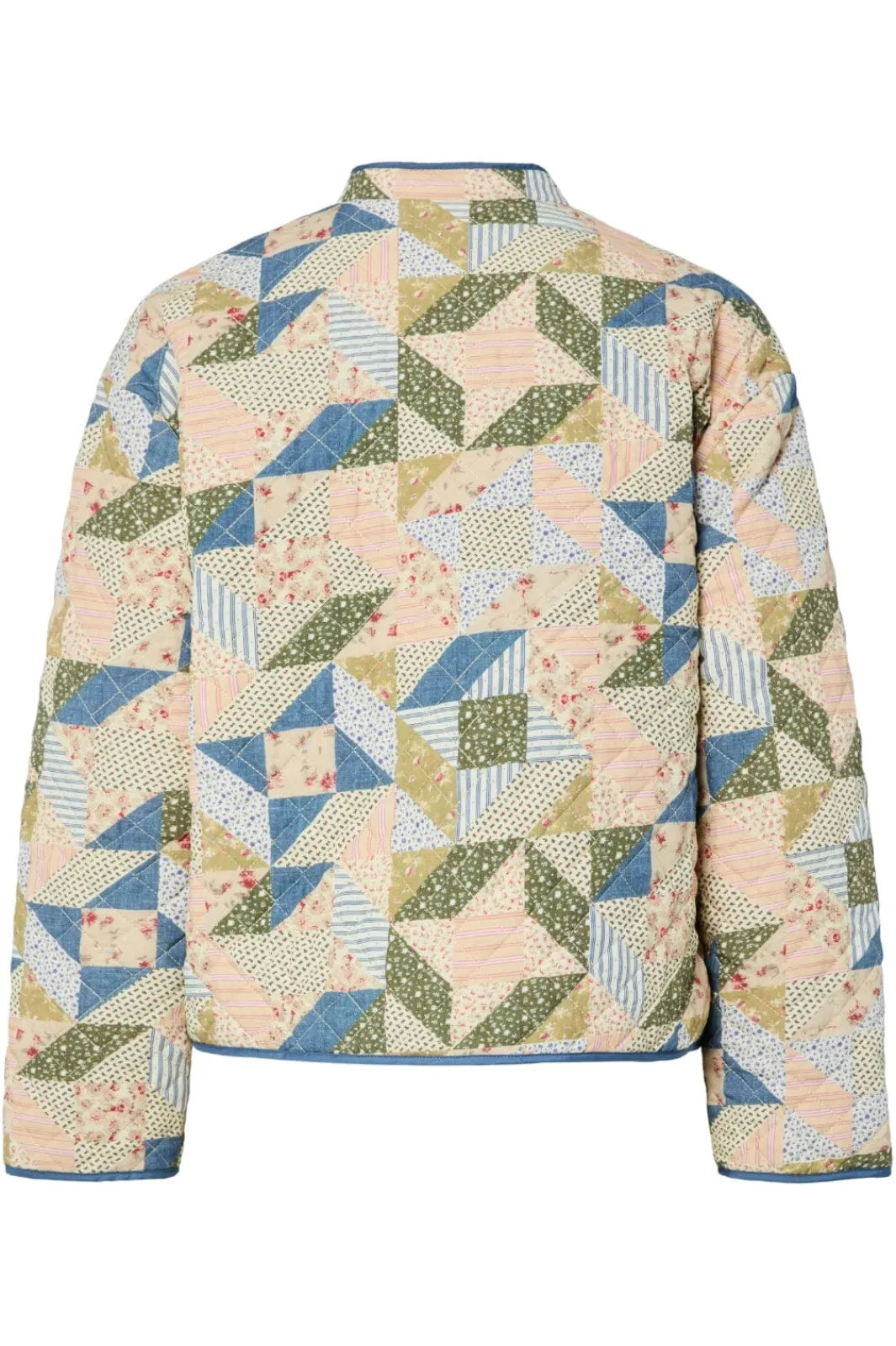 Online Pieces Pcrikke Quilted Jacket 4928319 Birch Patchwork