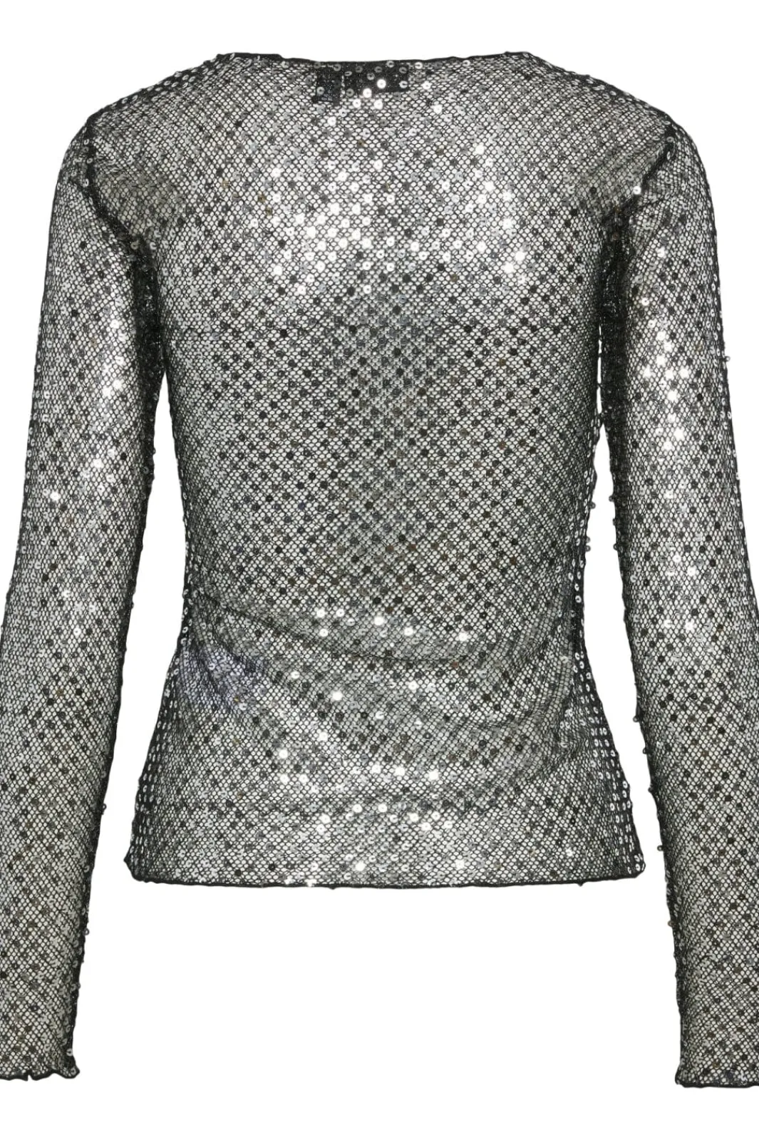 Clearance Pieces Pcrissi Ls Sequins Top 4610020 Black Silver Sequins