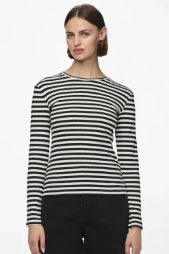 Pieces Pcruka Ls Top 4191663 Cloud Dancer Black