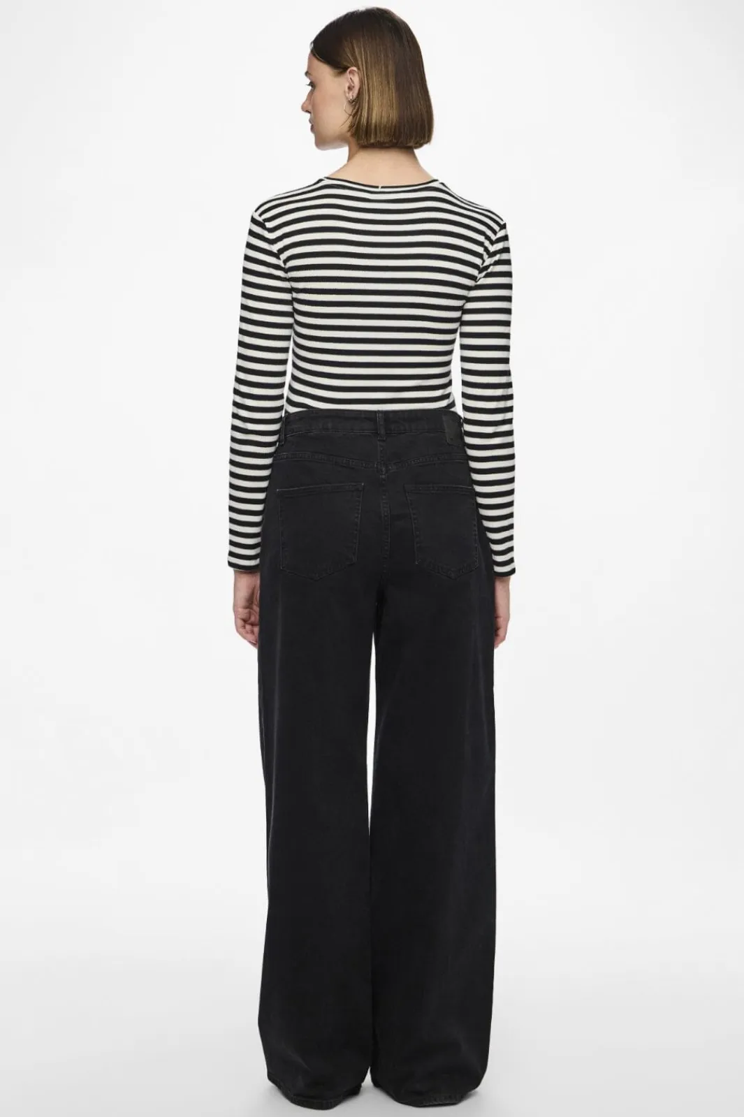 Pieces Pcruka Ls Top 4191663 Cloud Dancer Black