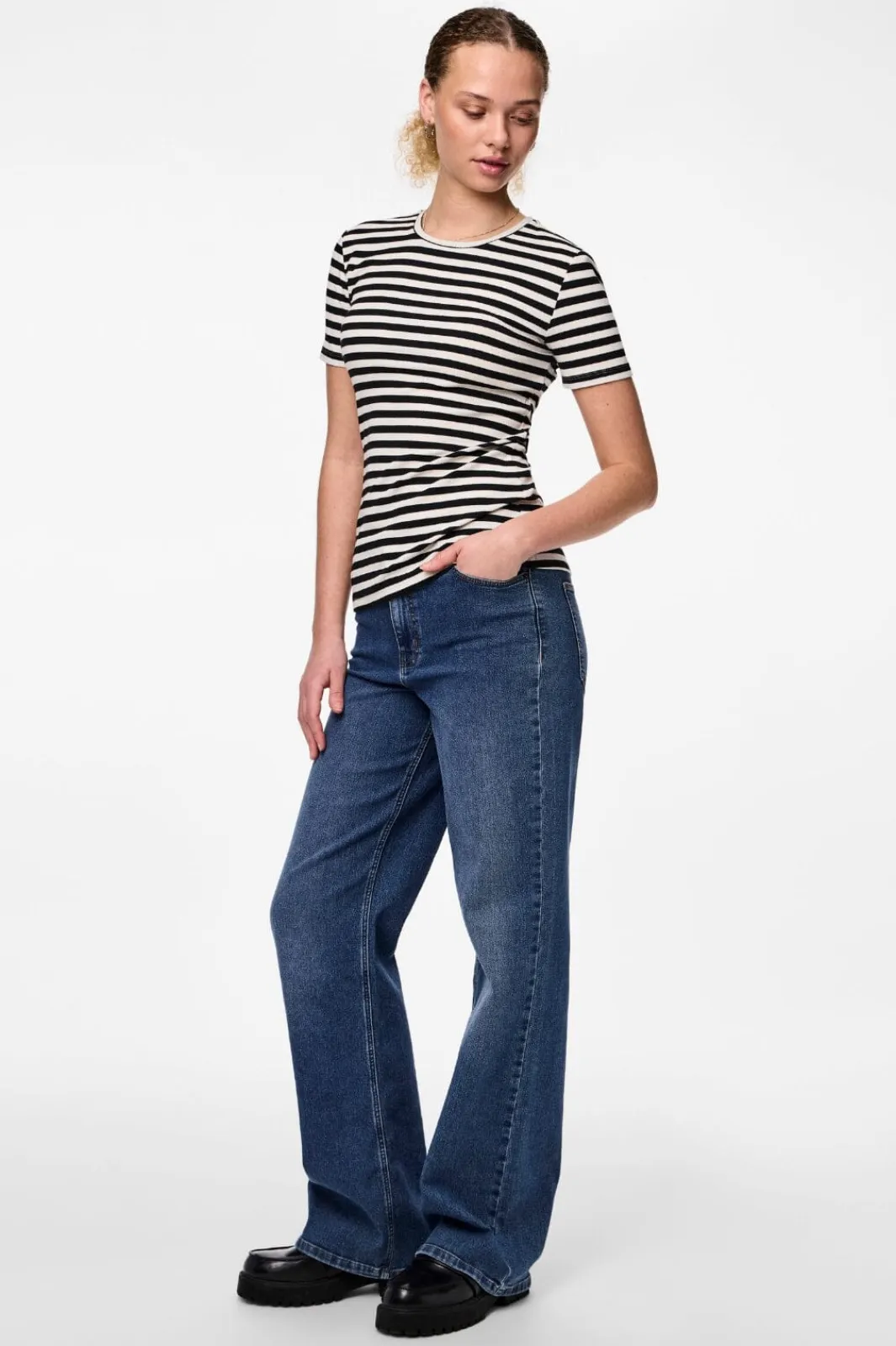 Clearance Pieces Pcruka Ss Top Bc Cloud Dancer/black