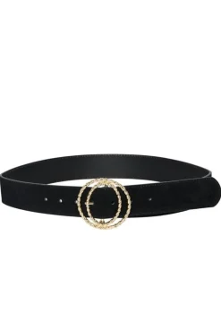 Outlet Pieces Pcsab Suede Waist Belt 4363348 Black Gold