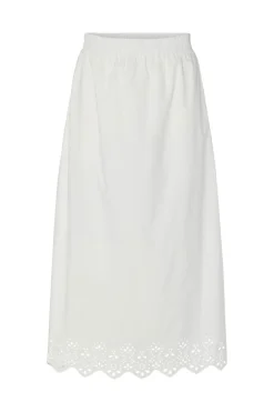 Best Pieces Pcsalmina Ankle Skirt 4720286 Cloud Dancer