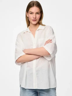 Clearance Pieces Pcsatinka 2/4 Shirt 4684726 Cloud Dancer