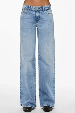 Outlet Pieces Pcselma Lw Wide Jeans Lb 4622362 Light Blue Denim