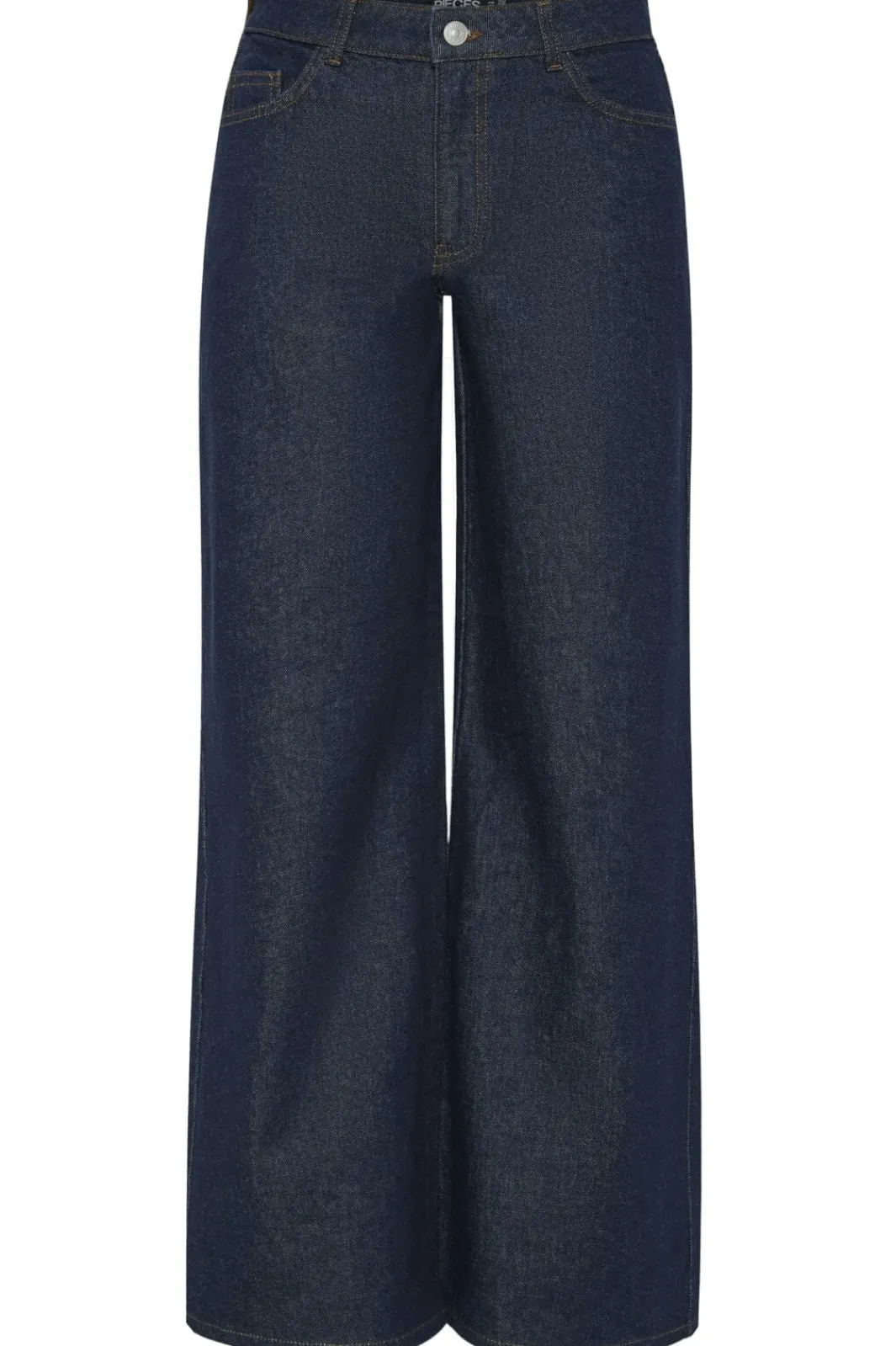 Sale Pieces Pcselma Lw Wide Jeans Rinse 4622375 Dark Blue Denim Rinse